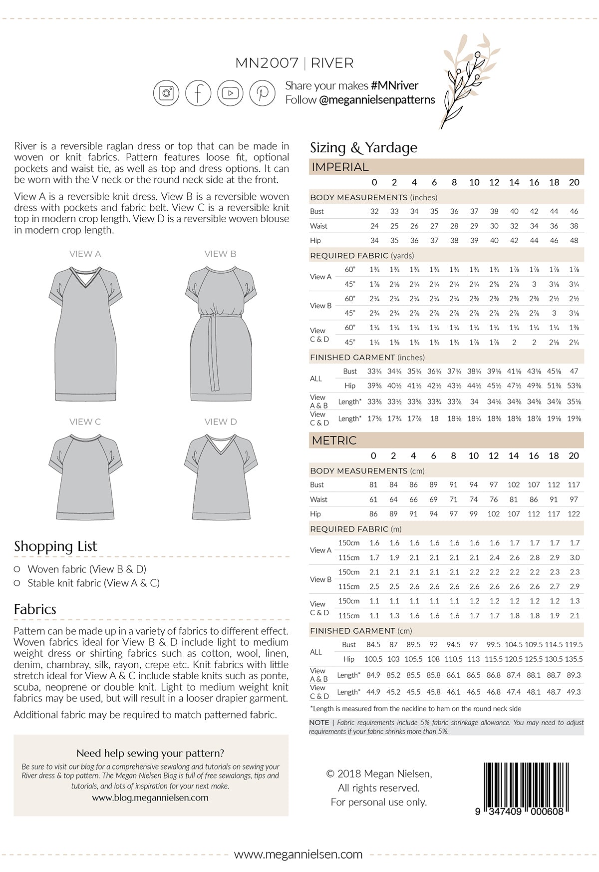 River dress & top pattern