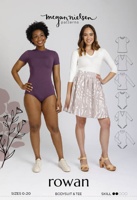 Rowan bodysuit and tee pattern