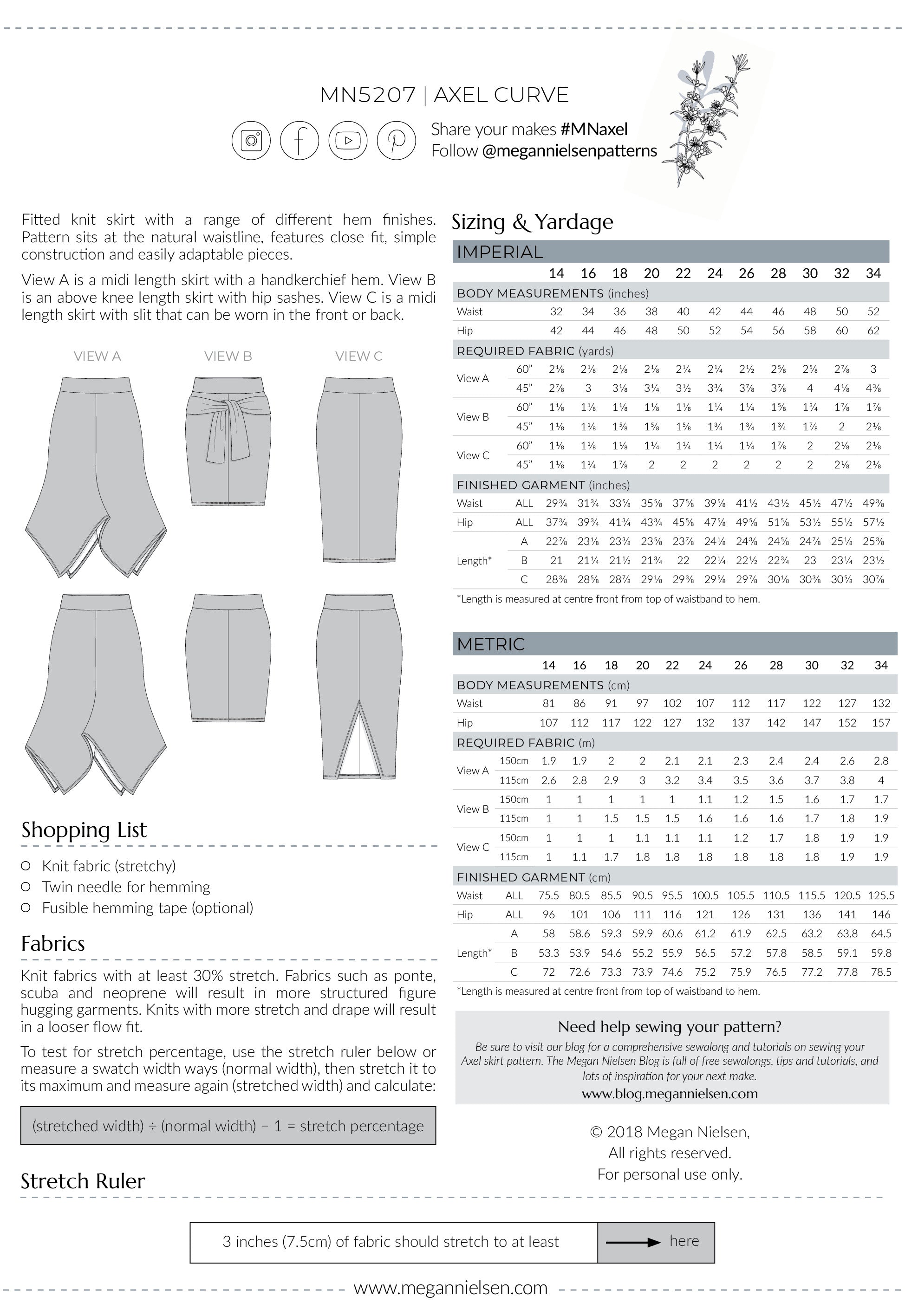 Axel Curve skirt pattern