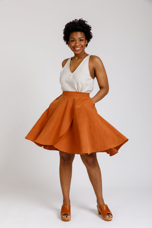 Cascade skirt pattern