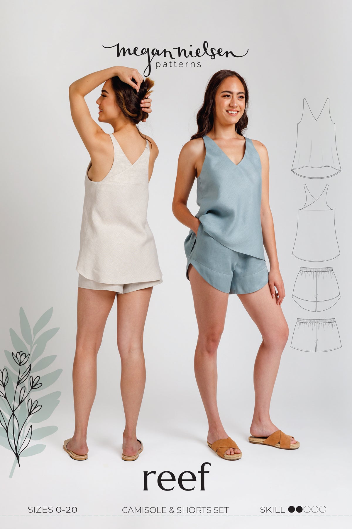 Reef camisole & shorts set pattern