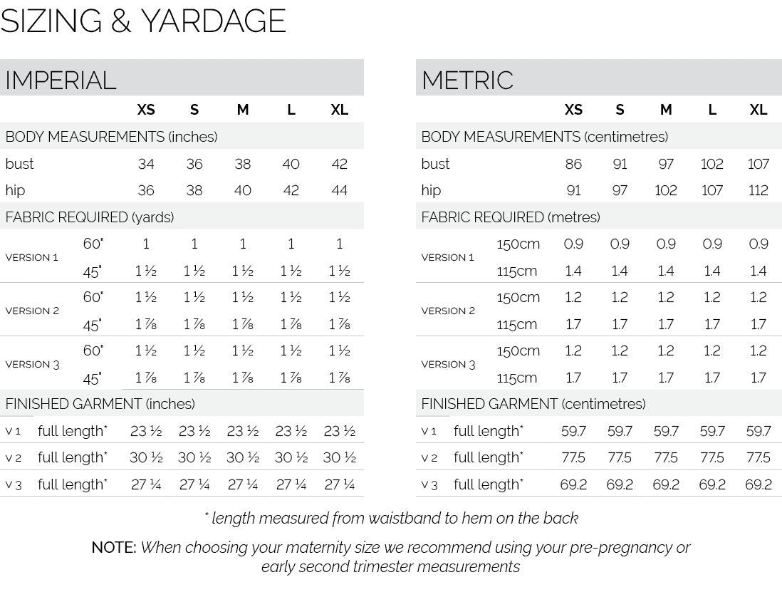 Erin maternity skirt pattern