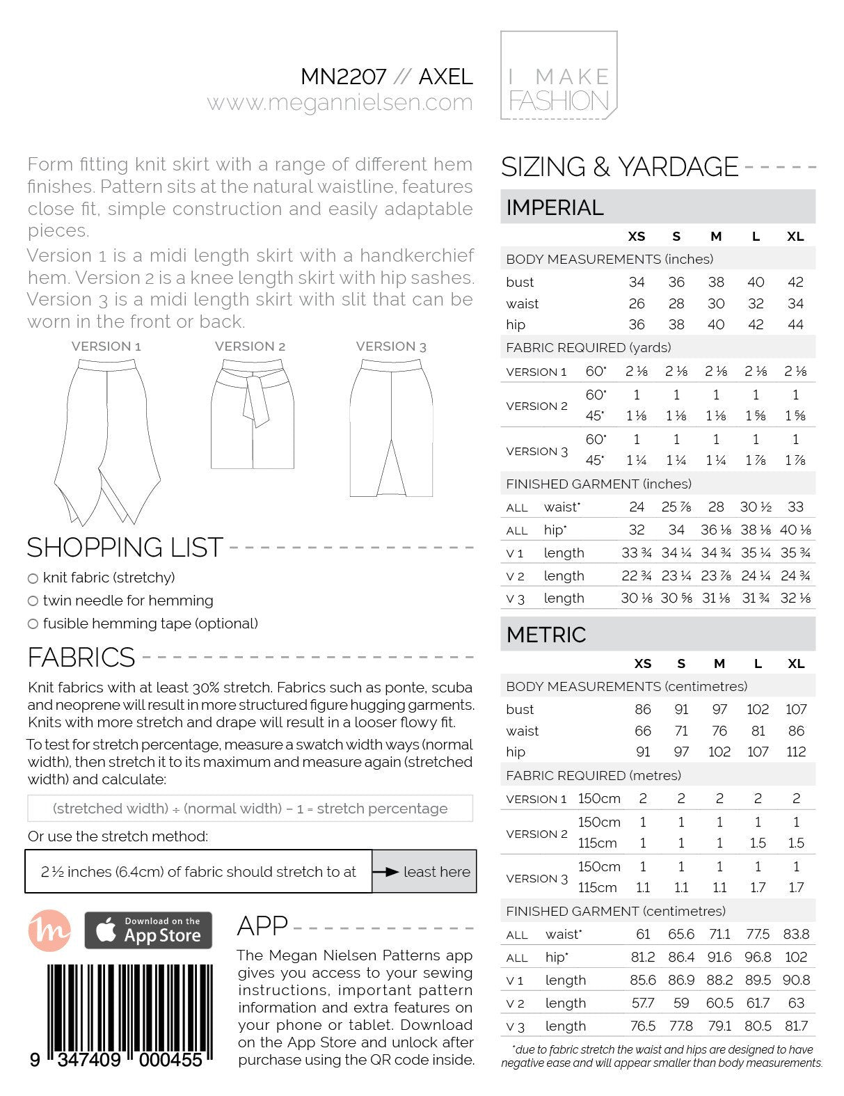 Axel Skirt pattern