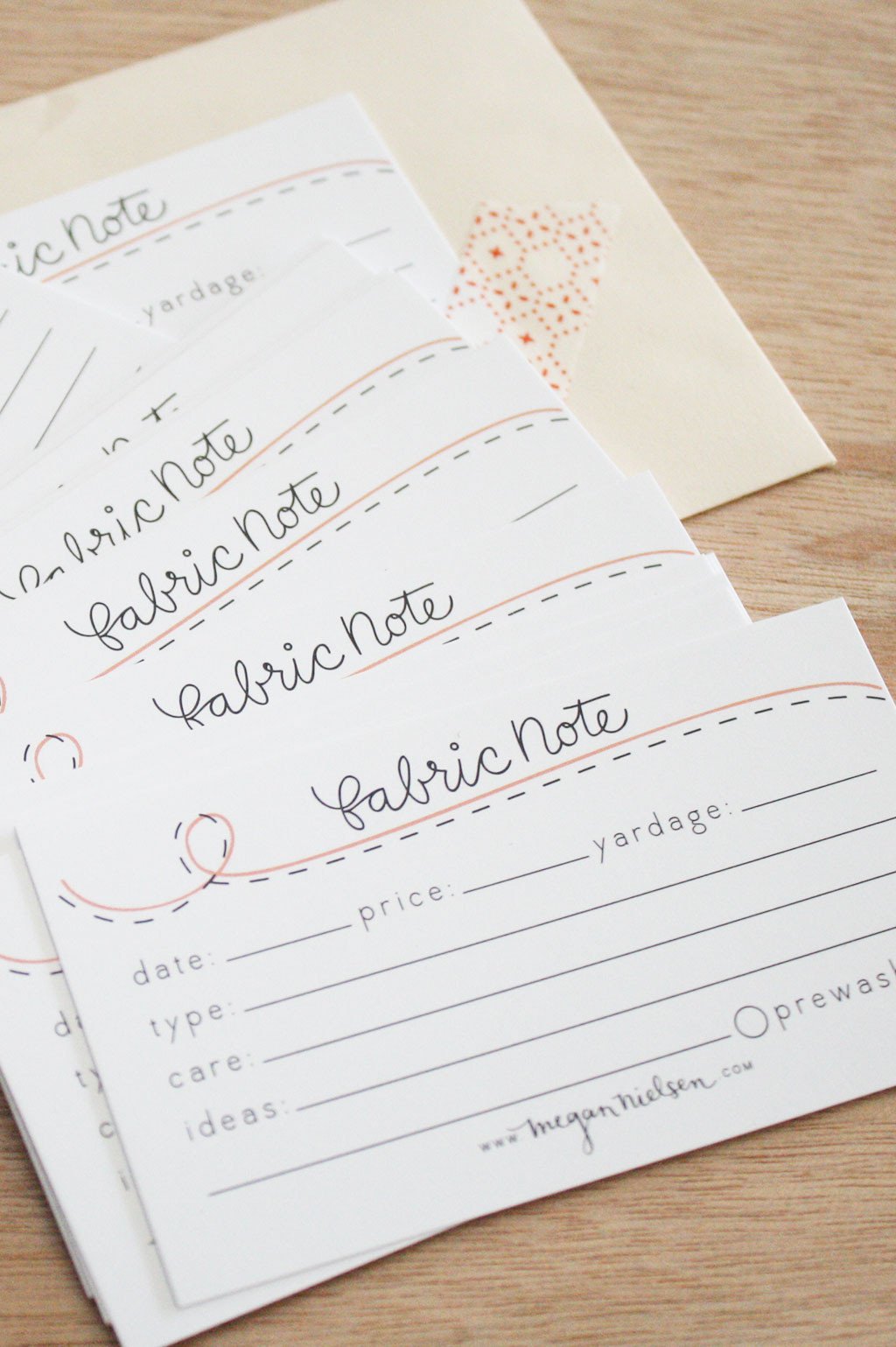 Fabric note cards