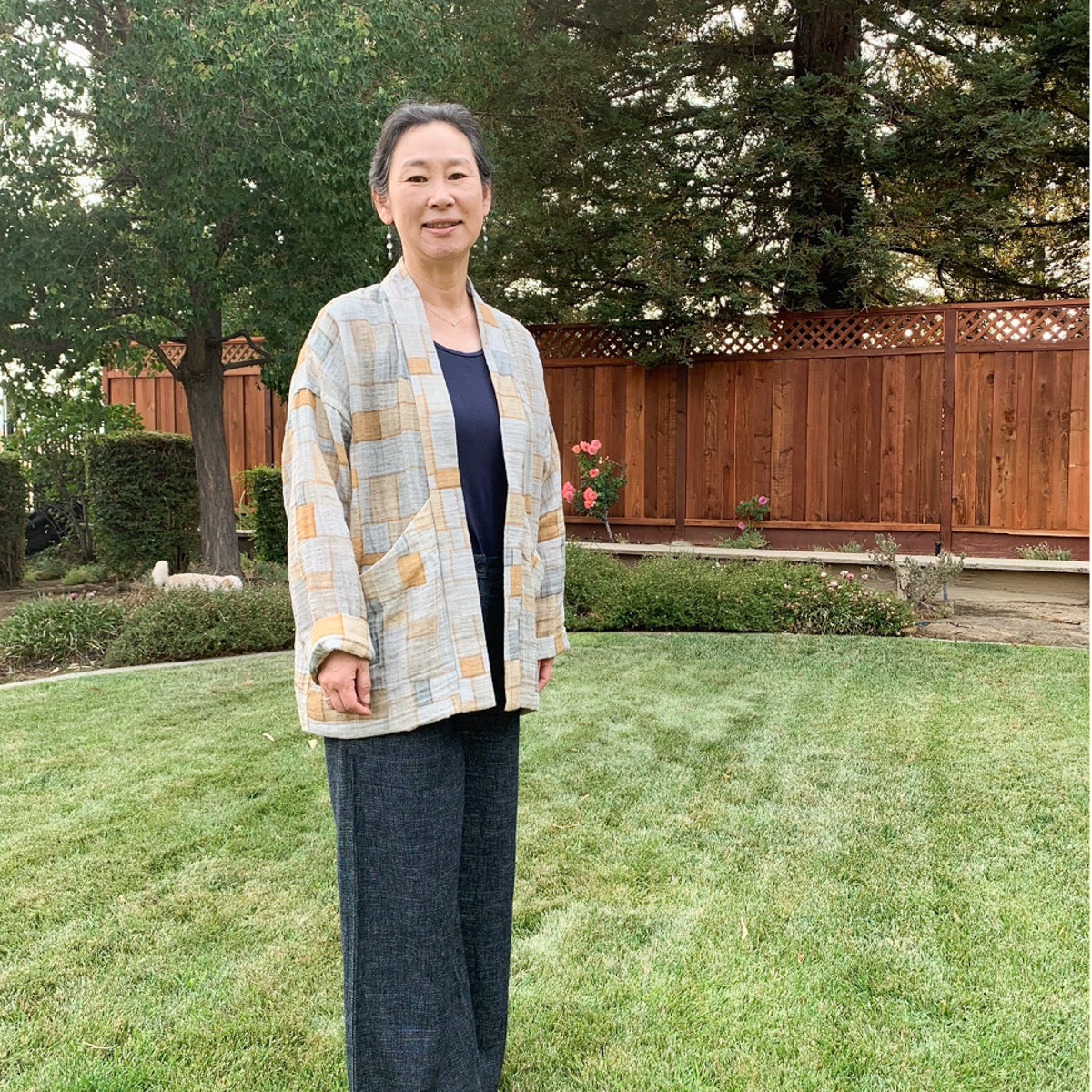 A community-made Megan Nielsen garment, shared by @youngminlee_bojagi
